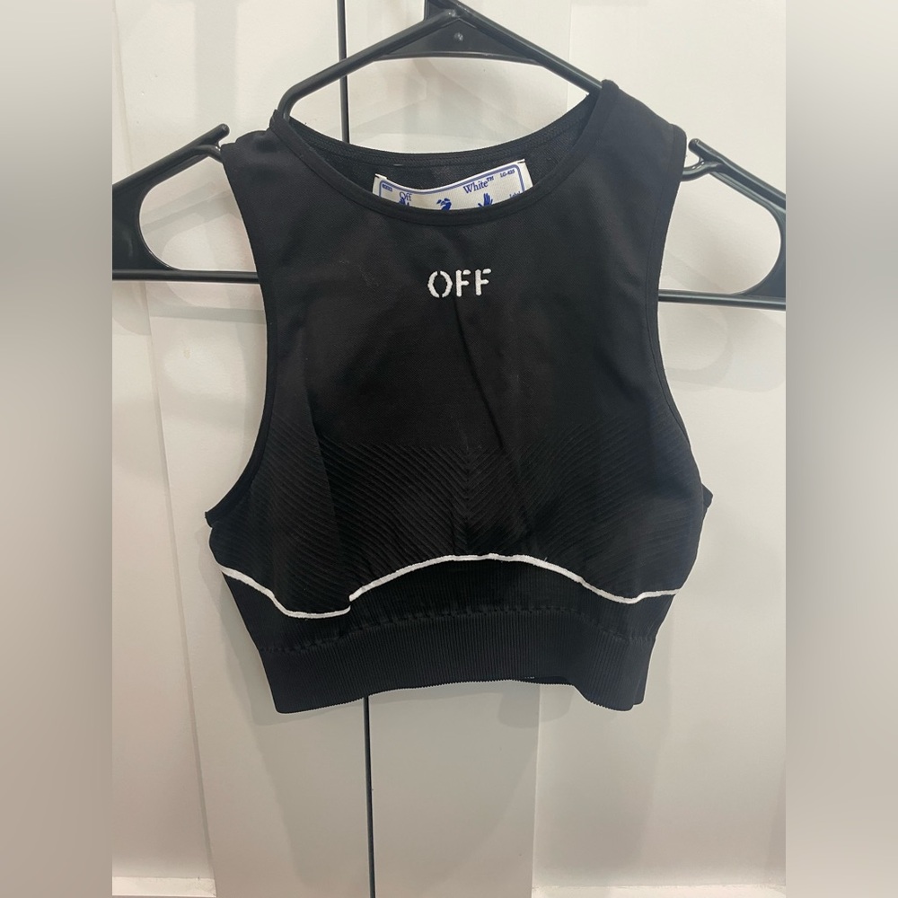 Black and White Athletic Logo Seamless Bra Size S-M - Picture 2 of 8